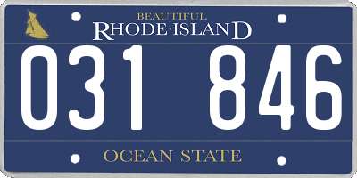 RI license plate 031846