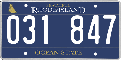 RI license plate 031847