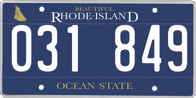 RI license plate 031849