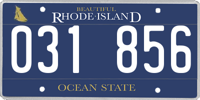 RI license plate 031856