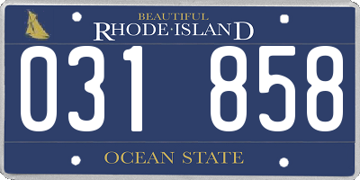 RI license plate 031858