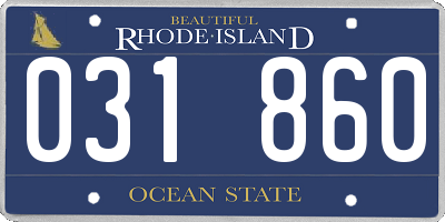 RI license plate 031860