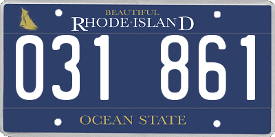 RI license plate 031861