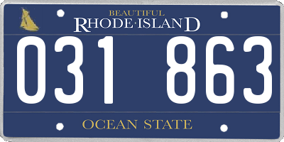 RI license plate 031863
