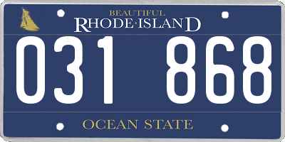 RI license plate 031868
