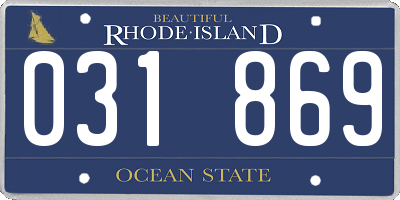 RI license plate 031869