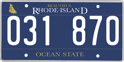 RI license plate 031870