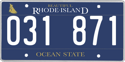 RI license plate 031871