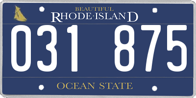 RI license plate 031875