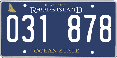RI license plate 031878
