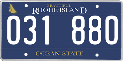 RI license plate 031880