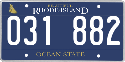 RI license plate 031882