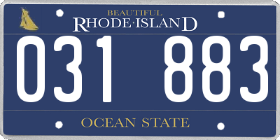 RI license plate 031883