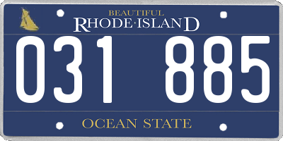RI license plate 031885
