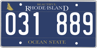 RI license plate 031889