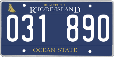 RI license plate 031890