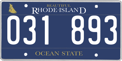RI license plate 031893