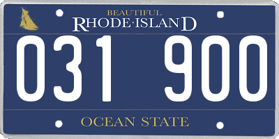 RI license plate 031900