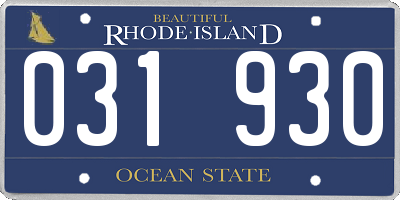RI license plate 031930
