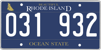 RI license plate 031932