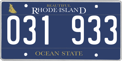 RI license plate 031933