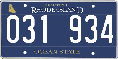 RI license plate 031934