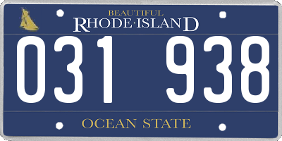 RI license plate 031938