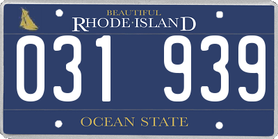 RI license plate 031939