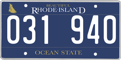 RI license plate 031940