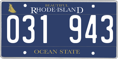 RI license plate 031943