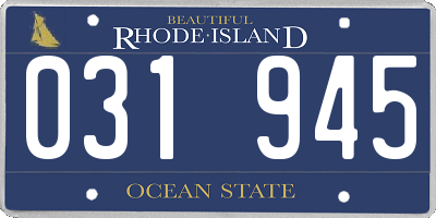RI license plate 031945