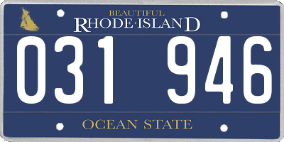 RI license plate 031946