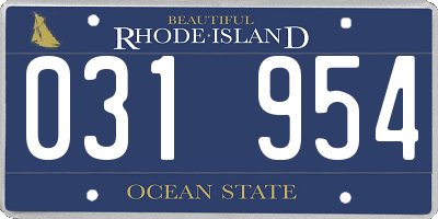 RI license plate 031954