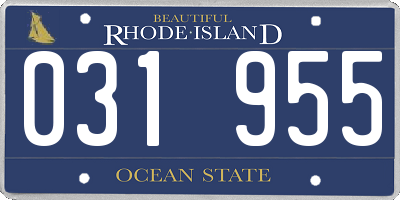 RI license plate 031955