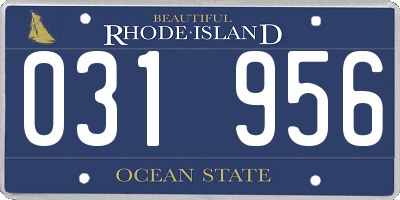 RI license plate 031956