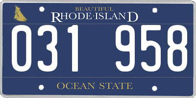 RI license plate 031958