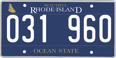 RI license plate 031960