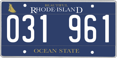 RI license plate 031961