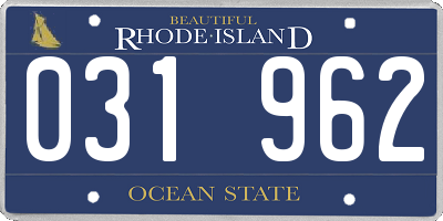 RI license plate 031962