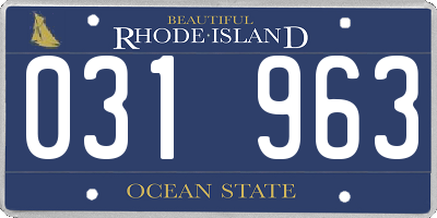 RI license plate 031963