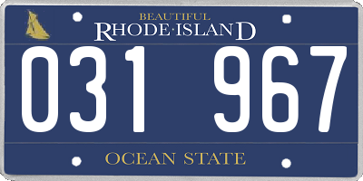 RI license plate 031967