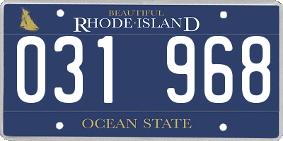 RI license plate 031968
