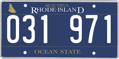 RI license plate 031971