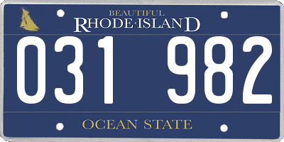 RI license plate 031982