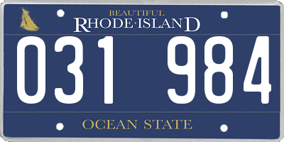RI license plate 031984