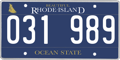 RI license plate 031989