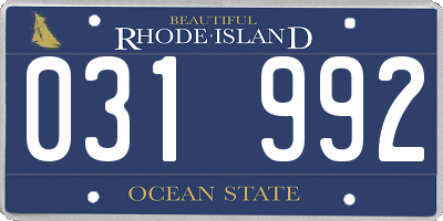 RI license plate 031992