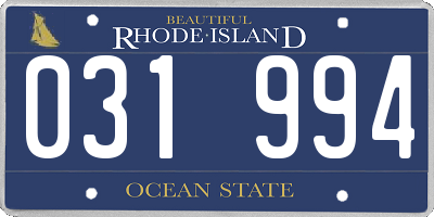 RI license plate 031994