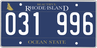 RI license plate 031996