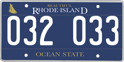 RI license plate 032033